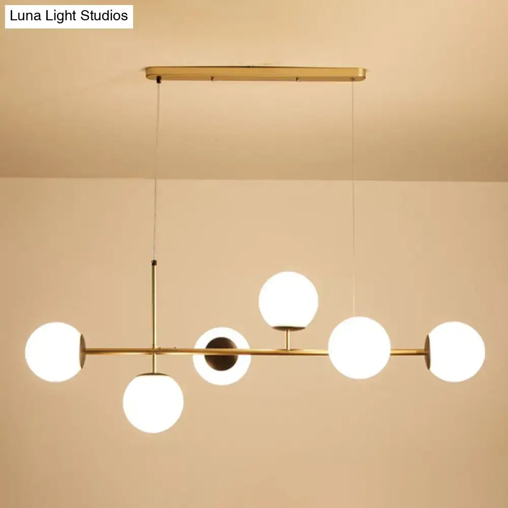 Modern black and white bird linear island pendant light dining room