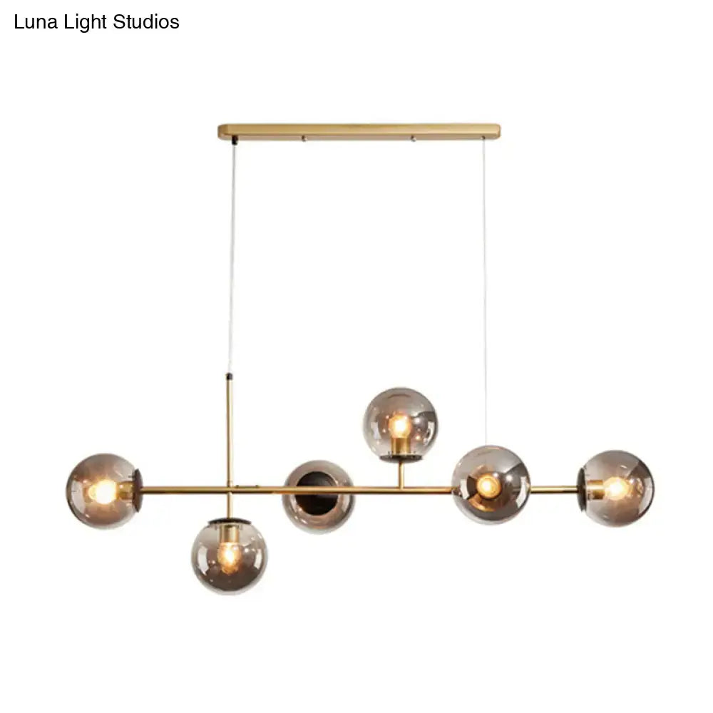 Modern black and white bird linear island pendant light dining room