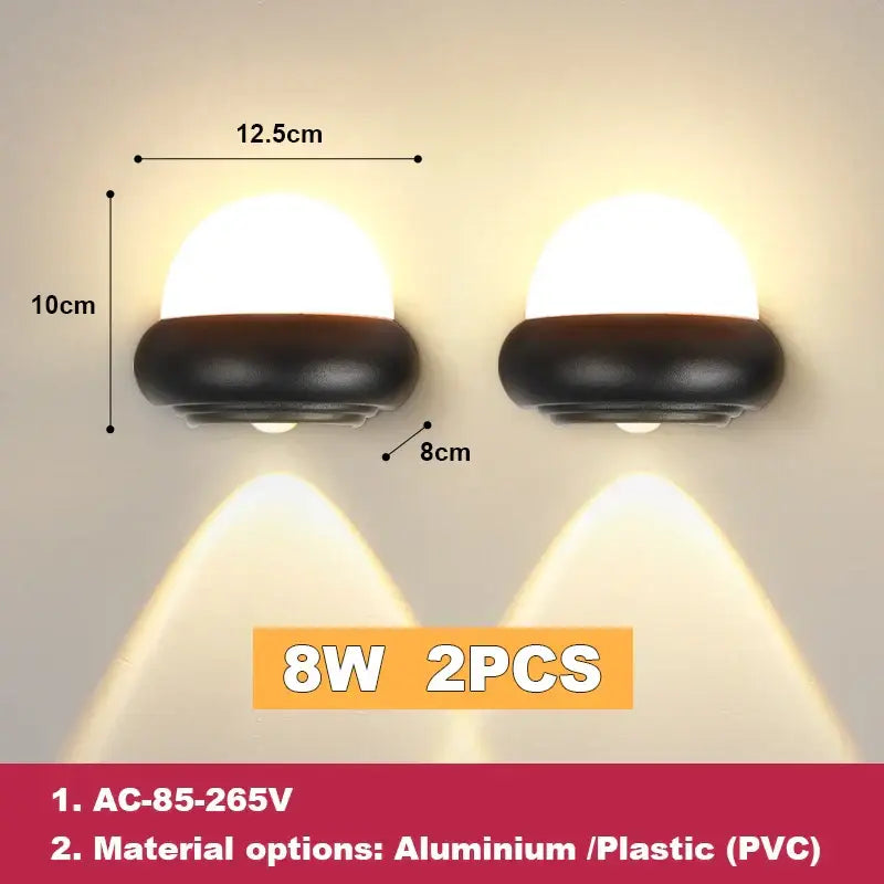 DecorBites™ LED Wall Lamp: Interior & Exterior HomeDecor Light for Courtyard, Stair, Bedroom & Garden