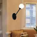 Modern black and white glass globe wall sconce dining room light