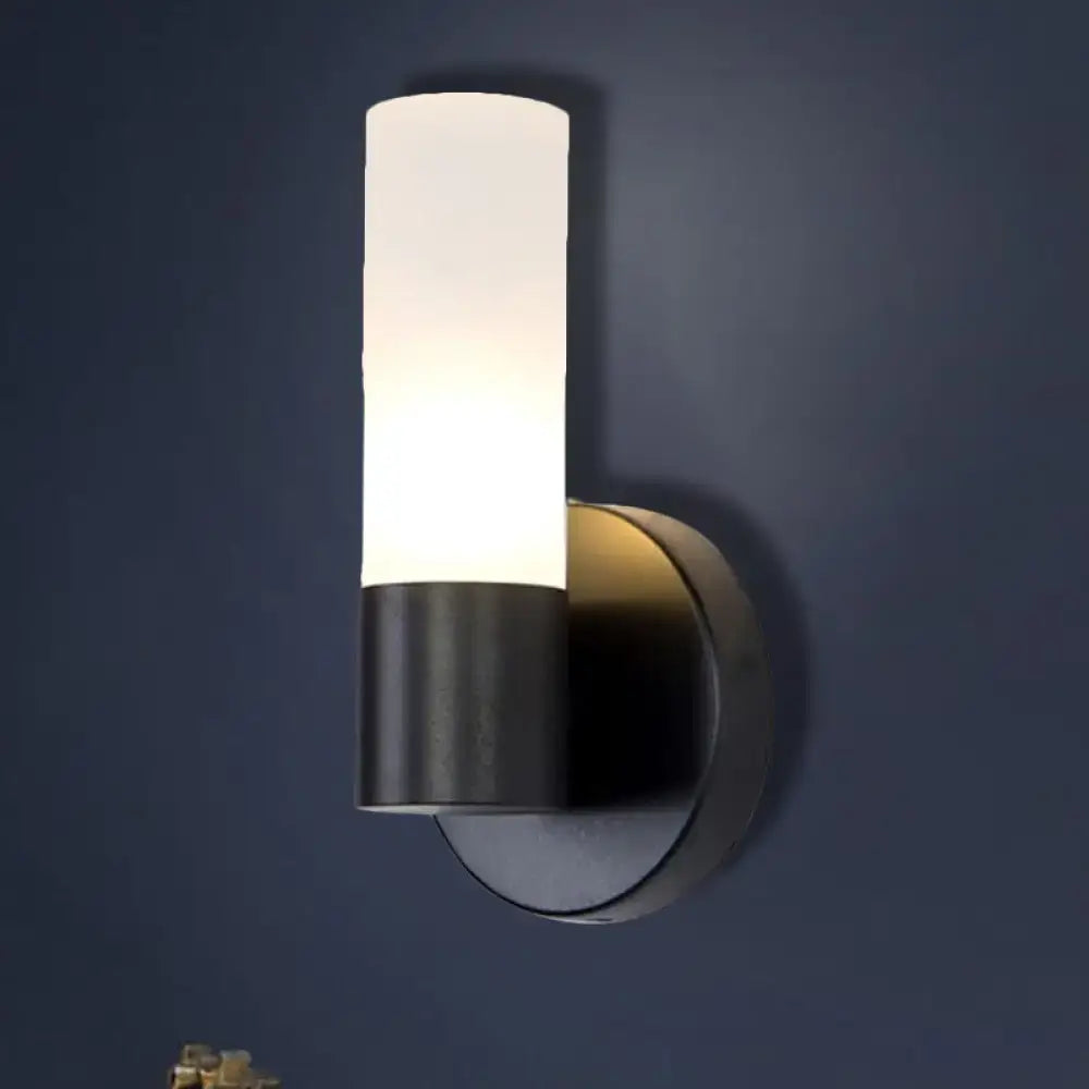 Modern black and white glass sconce lamp bedroom wall light
