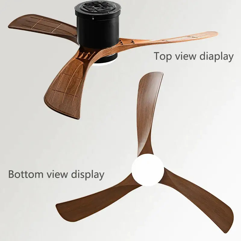 Modern black and wood 46in led ceiling fan for bedrooms