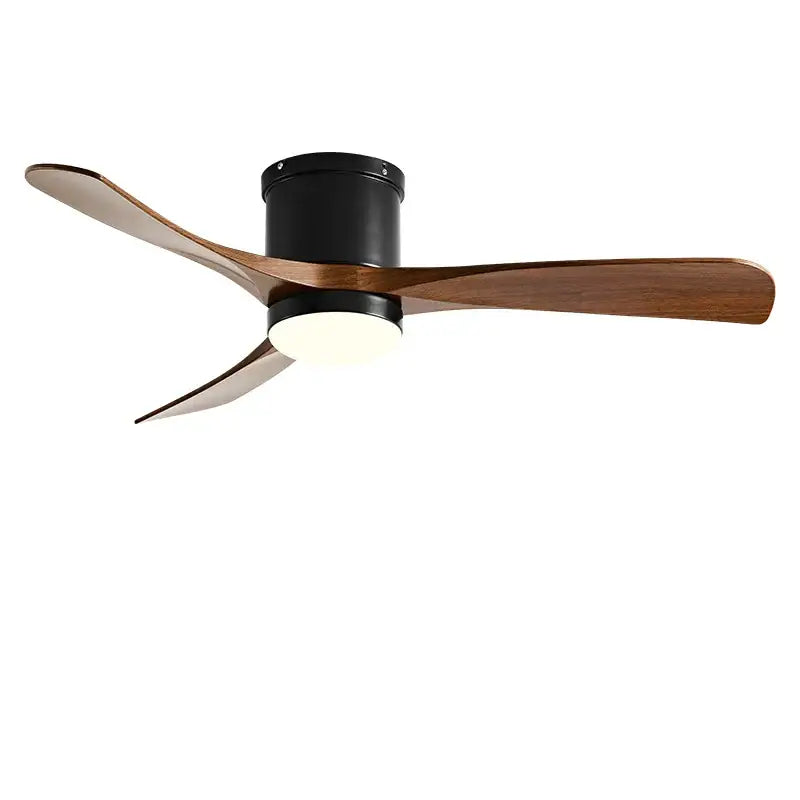 Modern black and wood 46in led ceiling fan for bedrooms