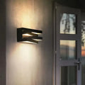 Modern black angular metal ip65 outdoor wall lamp for villa porch