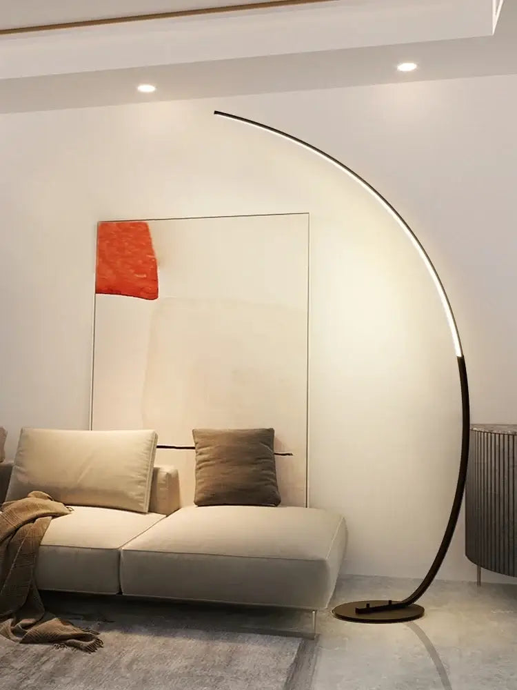 Modern black arc rgb led floor lamp for living room decor