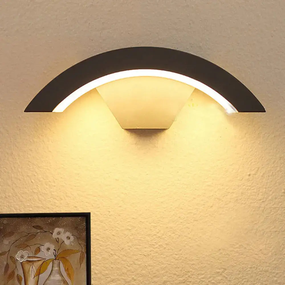 Modern black arc wall sconce bedroom integrated led light