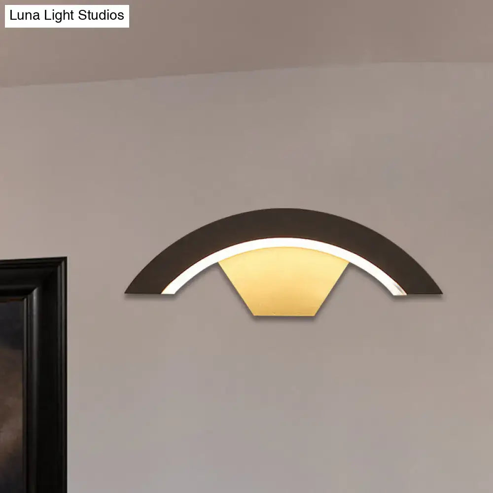 Modern black arc wall sconce bedroom integrated led light