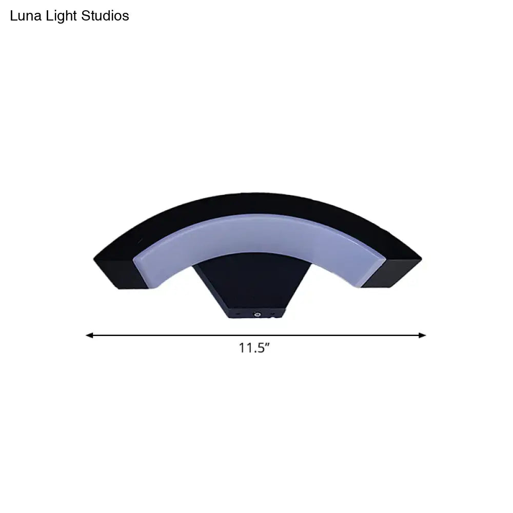 Modern black arc wall sconce bedroom integrated led light