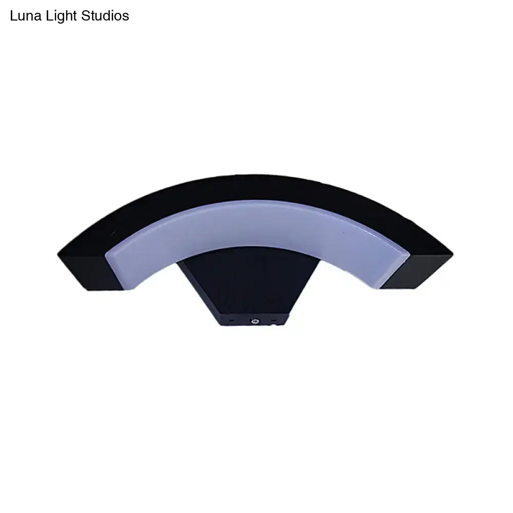 Modern black arc wall sconce bedroom integrated led light