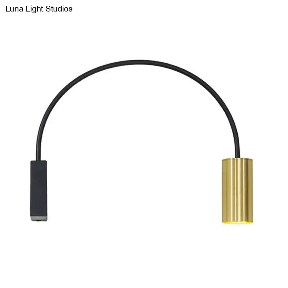 Modern black arched led wall mount light for living room