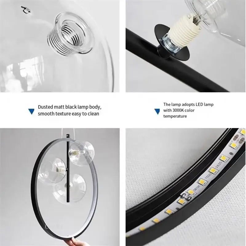 DecorBites™ Ball Bubble LED Chandelier: Modern Round Ring Pendant Light for Dining Room & Bar