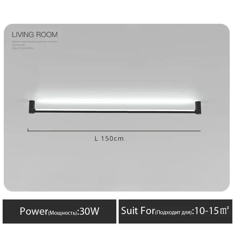Modern black bar linear wall light for living room ambient lighting