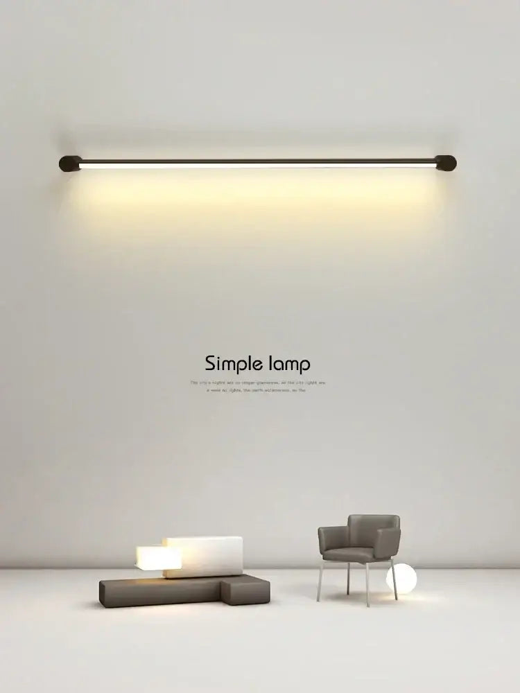 Modern black bar linear wall light for living room ambient lighting