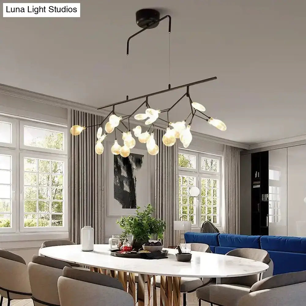 DecorBites™ Nordic Style Clear Glass LED Dining Room Pendant Light - Firefly Island Branch Design