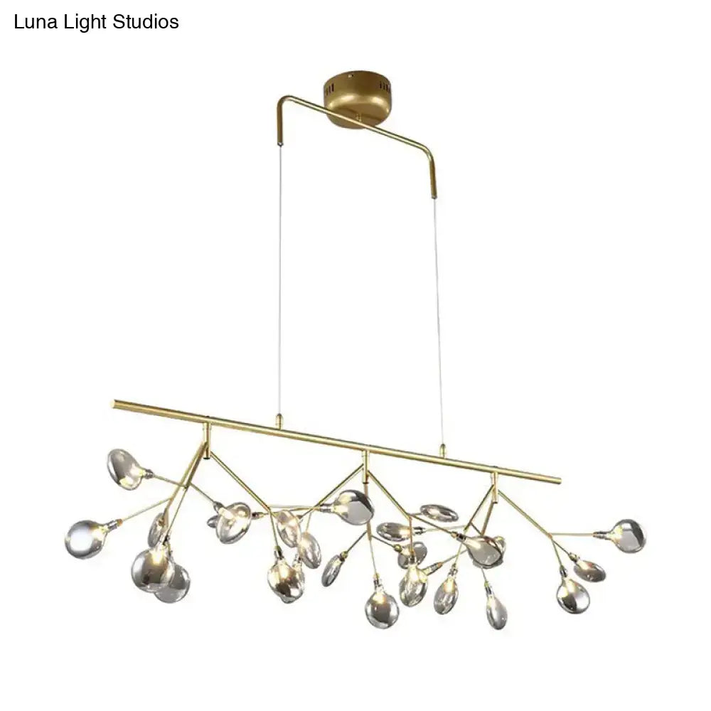 DecorBites™ Nordic Style Clear Glass LED Dining Room Pendant Light - Firefly Island Branch Design