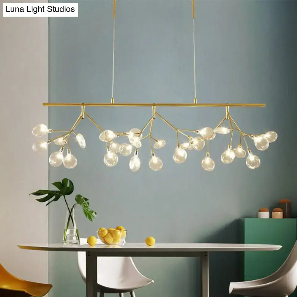 DecorBites™ Nordic Style Clear Glass LED Dining Room Pendant Light - Firefly Island Branch Design