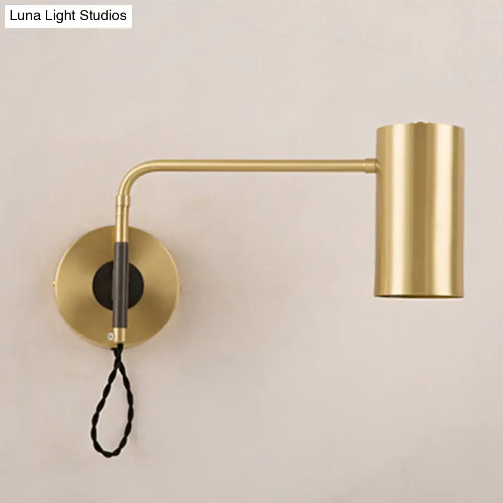 DecorBites™ Modern Curved Arm Wall Lamp with Metal Frame and Geometric Shade - Bedroom Wall Lighting