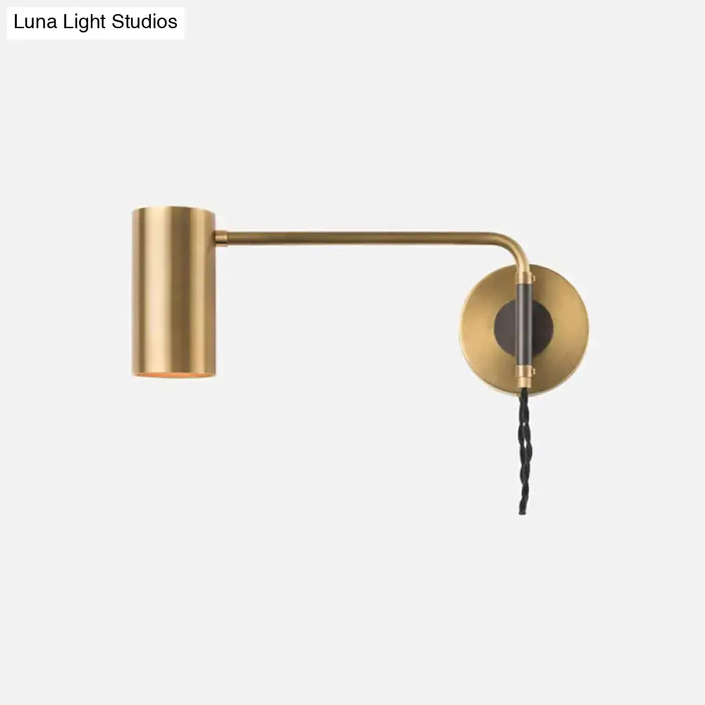 DecorBites™ Modern Curved Arm Wall Lamp with Metal Frame and Geometric Shade - Bedroom Wall Lighting