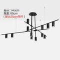 Modern black & brass minimalist dining room linear pendant light