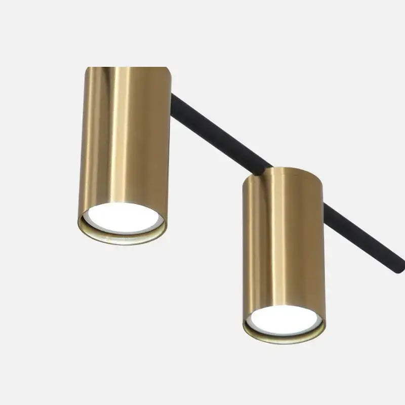 Modern black & brass minimalist dining room linear pendant light