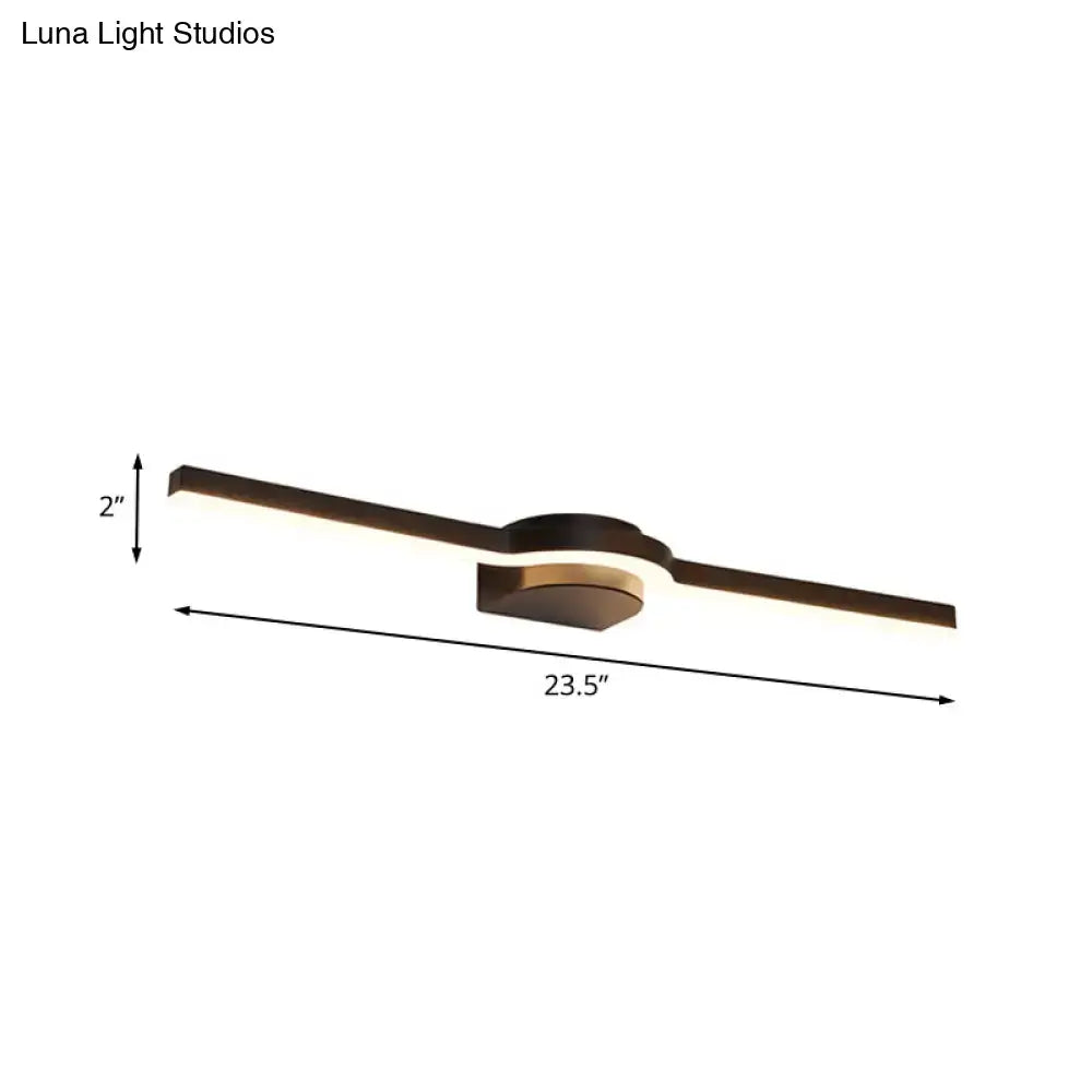 DecorBites™ Contemporary LED Vanity Light in Black and White/Warm Light - 16"/23.5" Slim Line Acrylic Wall Sconce