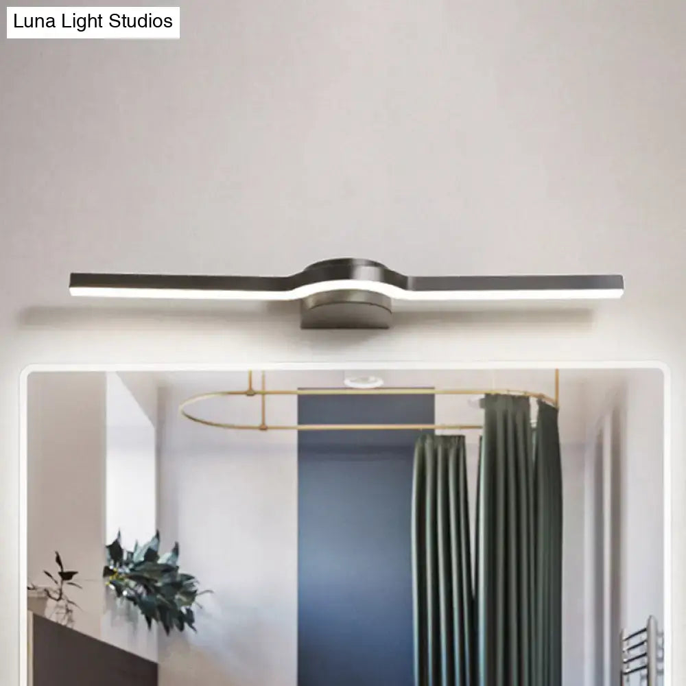 DecorBites™ Contemporary LED Vanity Light in Black and White/Warm Light - 16"/23.5" Slim Line Acrylic Wall Sconce