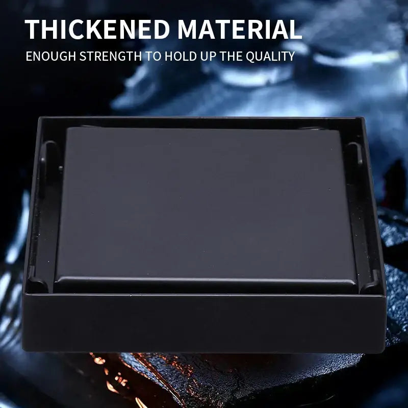 Modern black brass square shower floor drain bathroom hair strainer