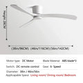 Modern black & brown low profile ceiling fan bedroom with remote