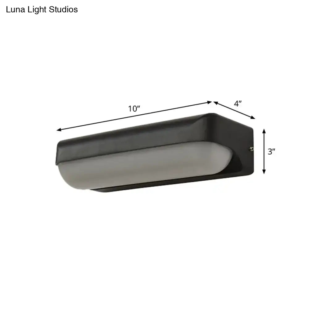DecorBites™ Modern Black Acrylic Wall Sconce with Flush Capsule Design and Half-Bulb Mounting