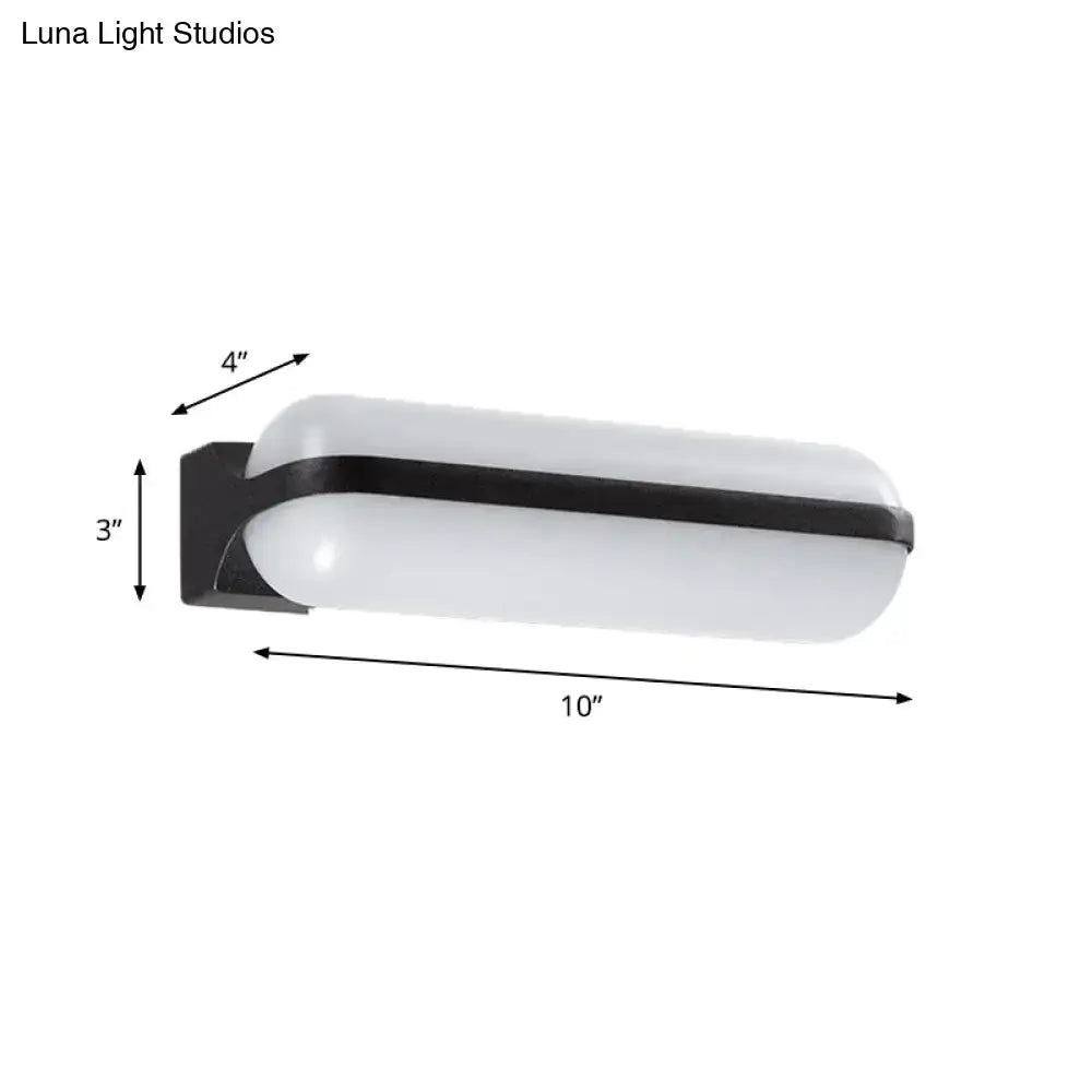 DecorBites™ Modern Black Acrylic Wall Sconce with Flush Capsule Design and Half-Bulb Mounting
