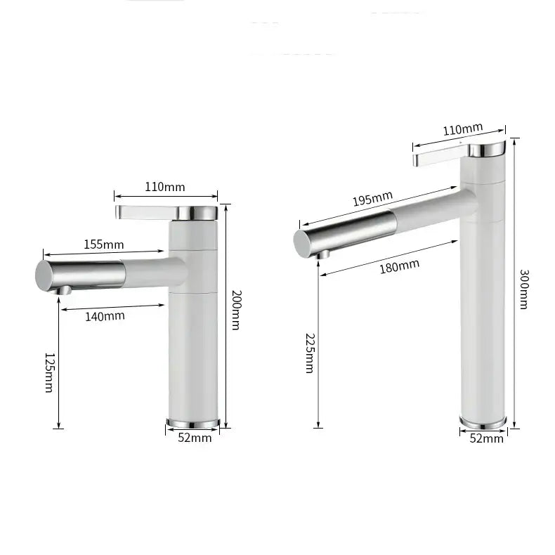 DecorBites™ Brass Bathroom Faucet Vessel Sinks Mixer - Swivel Spout Vanity Tap, Chrome Deck Mounted
