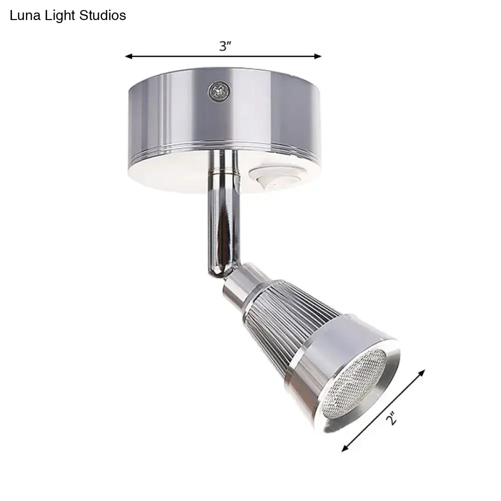 Modern black & chrome smd light wall light – bedroom rotatable sconce