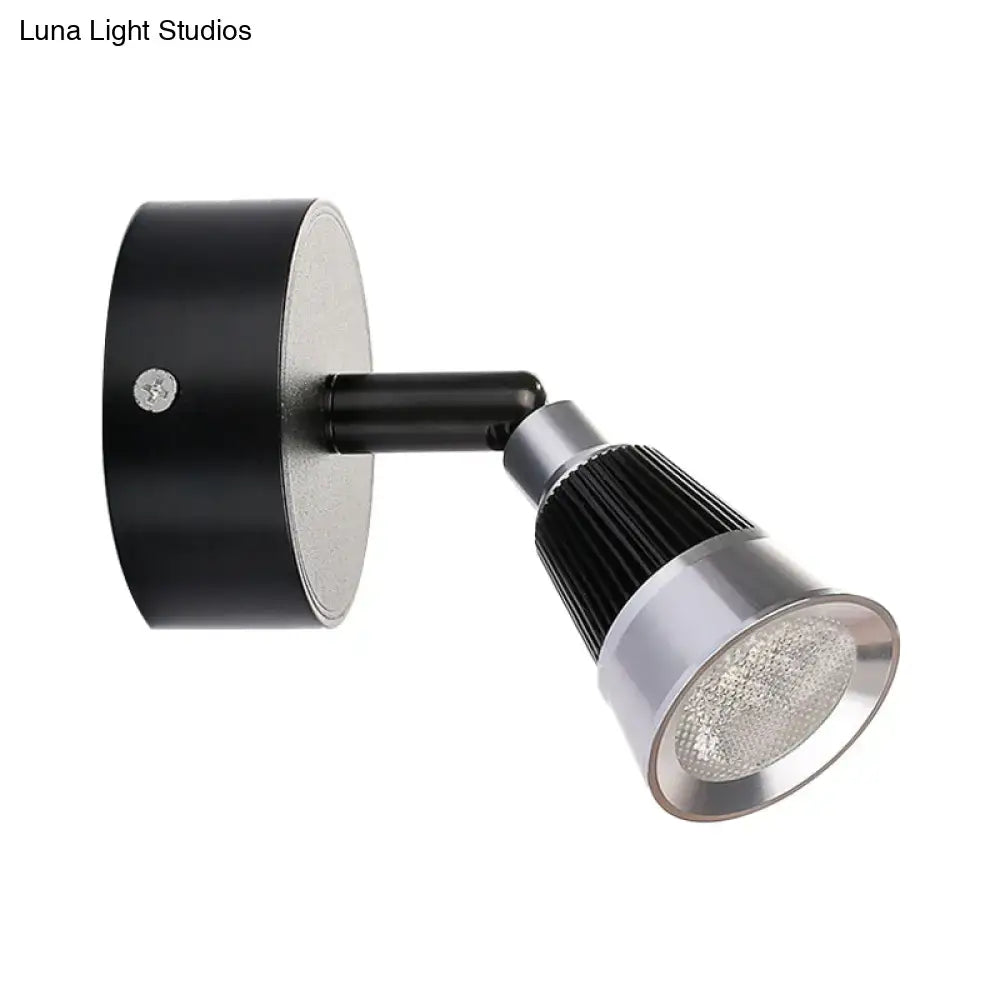 Modern black & chrome smd light wall light – bedroom rotatable sconce