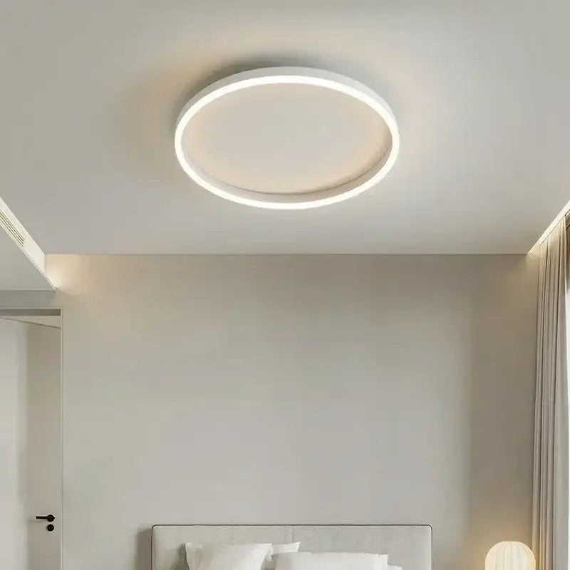 Modern black circular led ceiling light for living room decor