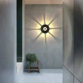 Modern black circular led outdoor wall sconce garden light