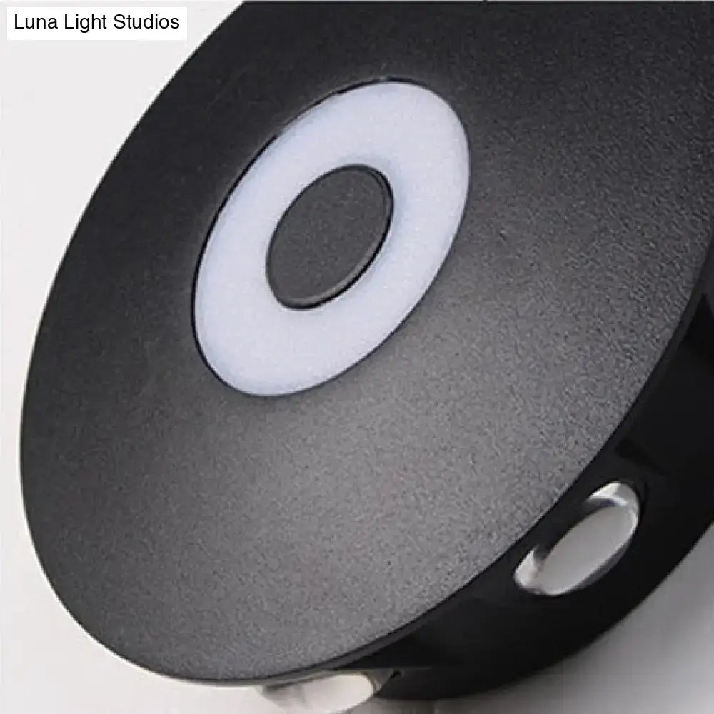 Modern black circular led outdoor wall sconce garden light