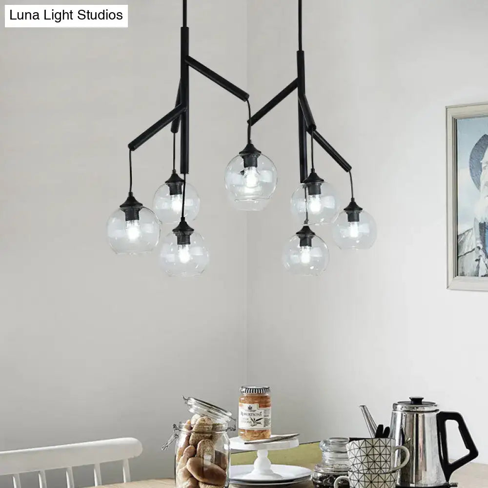 DecorBites™ Ultra-Modern Clear Glass Island Pendant with 8 Lights - Hanging Ceiling Fixture