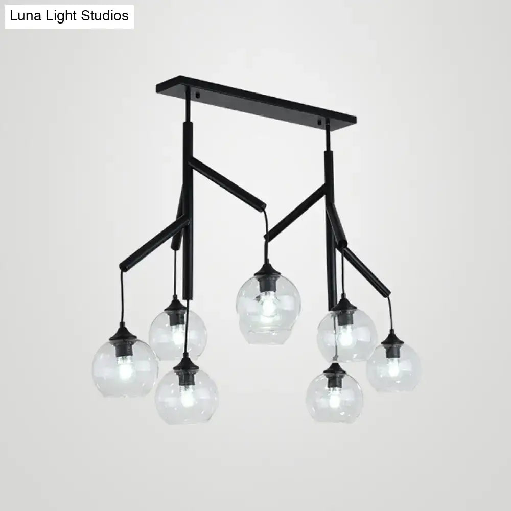 DecorBites™ Ultra-Modern Clear Glass Island Pendant with 8 Lights - Hanging Ceiling Fixture