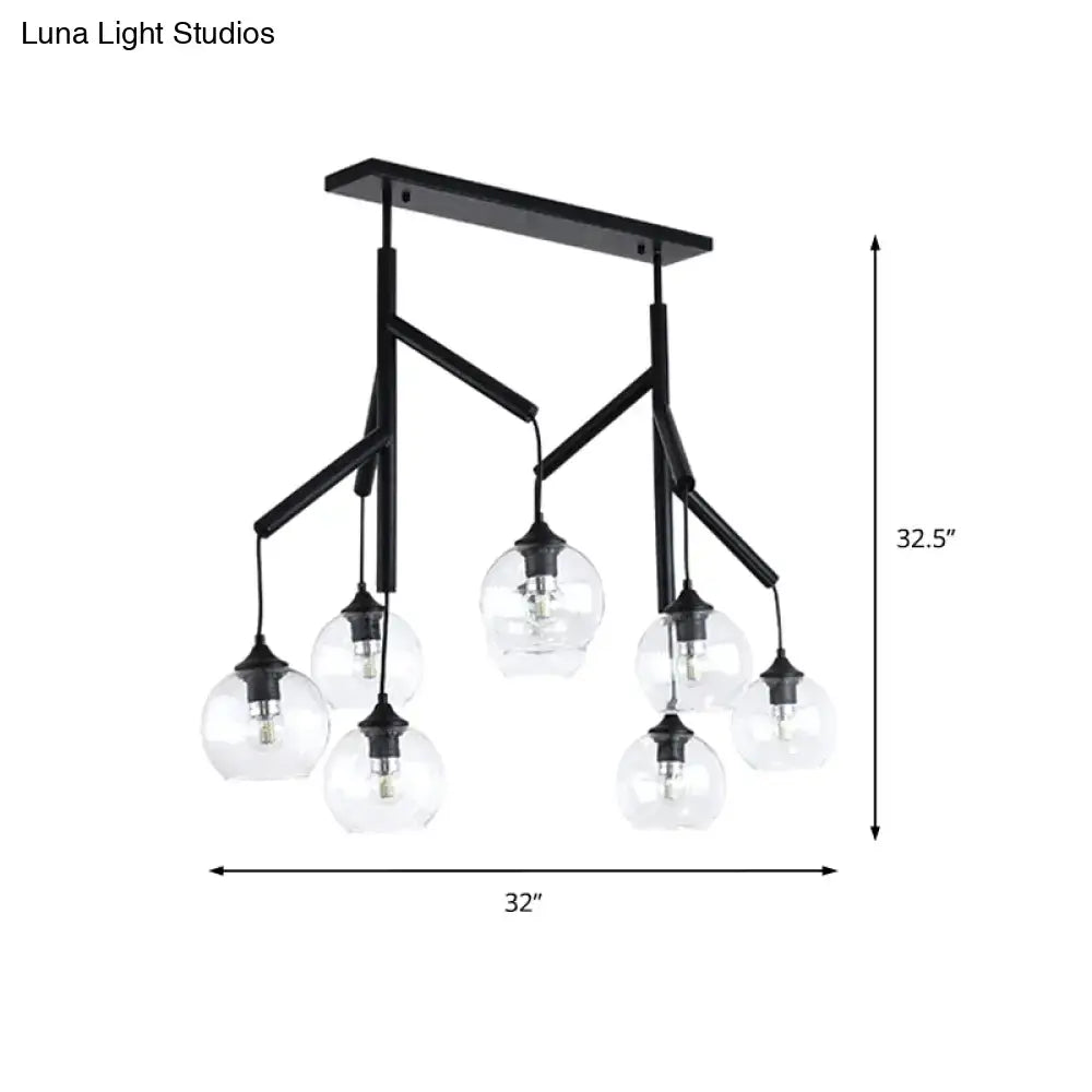 DecorBites™ Ultra-Modern Clear Glass Island Pendant with 8 Lights - Hanging Ceiling Fixture