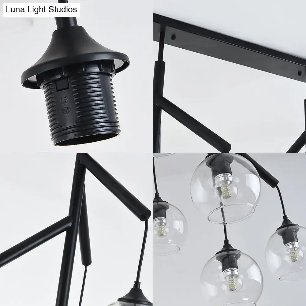 DecorBites™ Ultra-Modern Clear Glass Island Pendant with 8 Lights - Hanging Ceiling Fixture