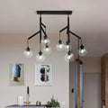 DecorBites™ Ultra-Modern Clear Glass Island Pendant with 8 Lights - Hanging Ceiling Fixture