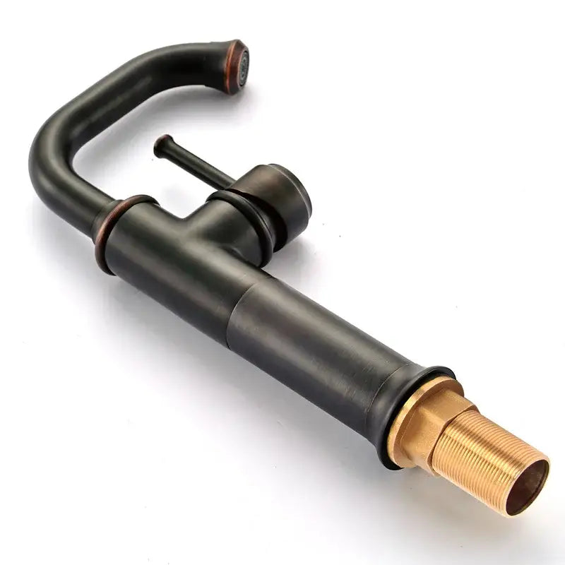 DecorBites™ Black Antique Brass Basin Faucet | Hot Cold Mixer Oil Rubbed Bathroom Sink Tap