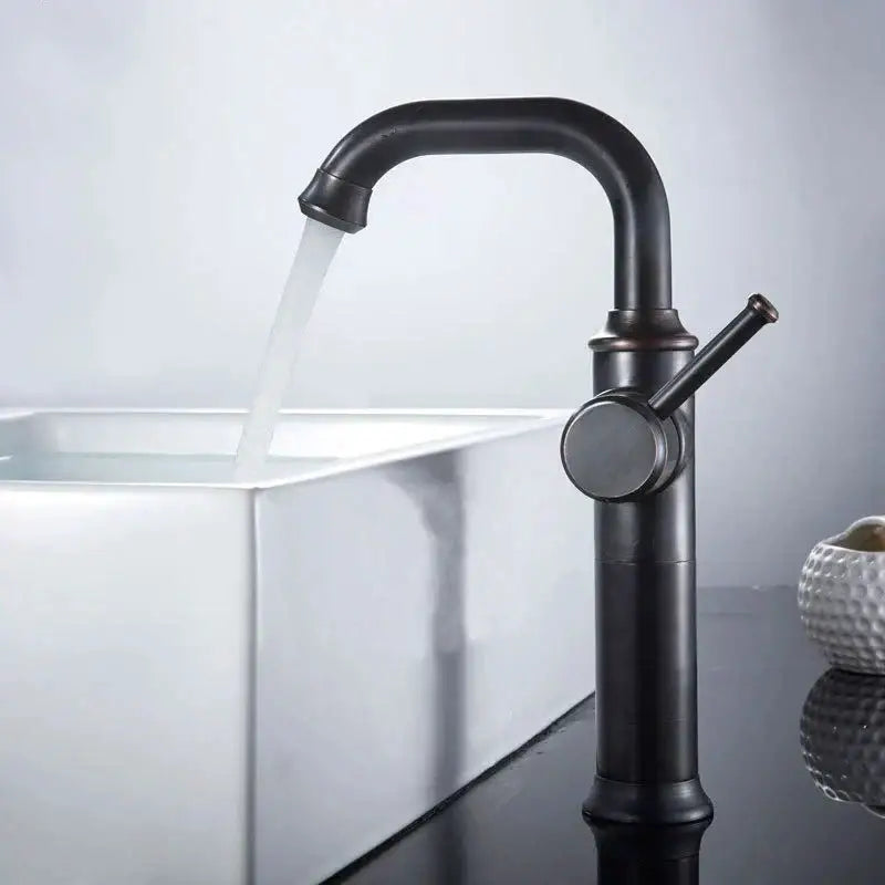 DecorBites™ Black Antique Brass Basin Faucet | Hot Cold Mixer Oil Rubbed Bathroom Sink Tap