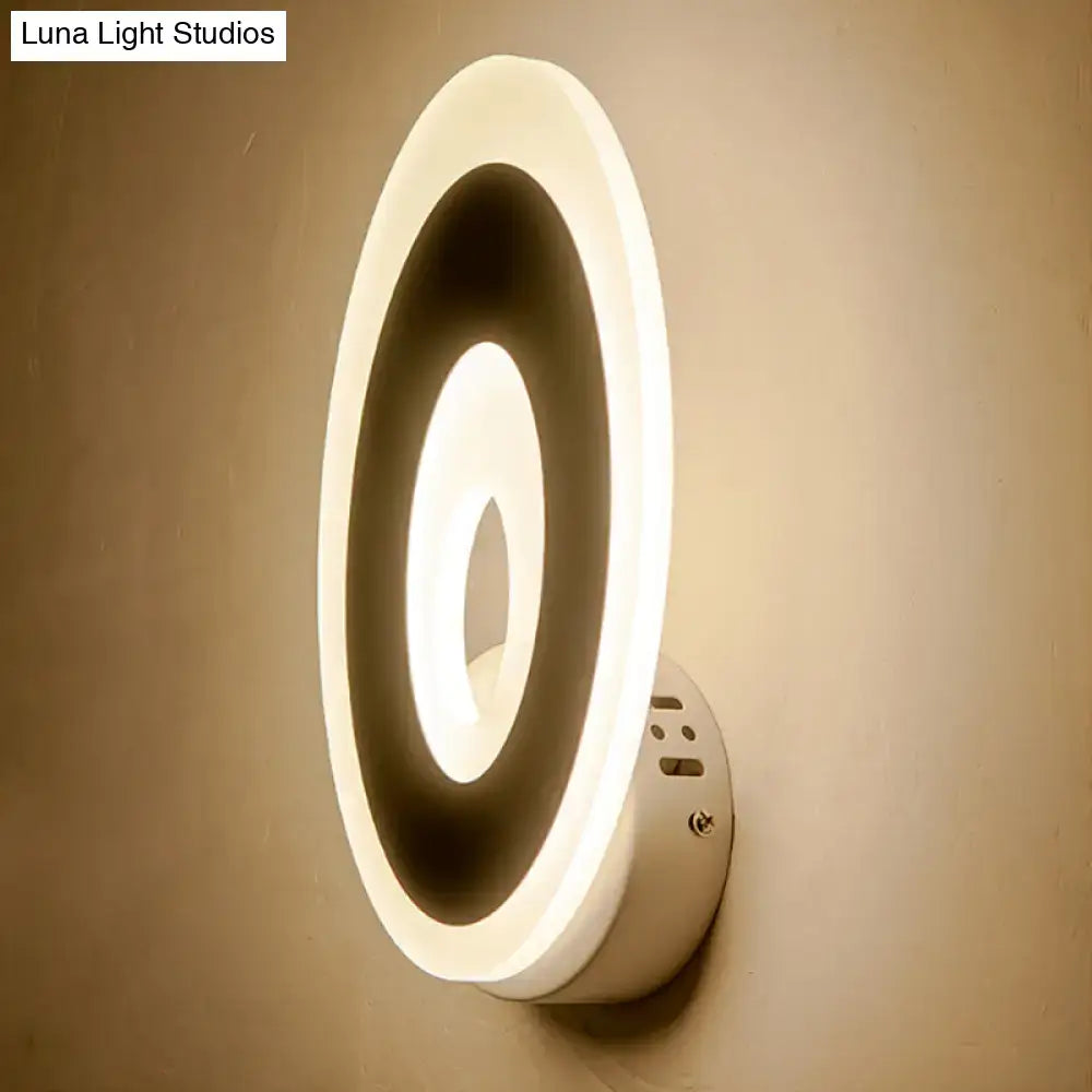 Modern black & cream oval led wall lamp bedroom light type
