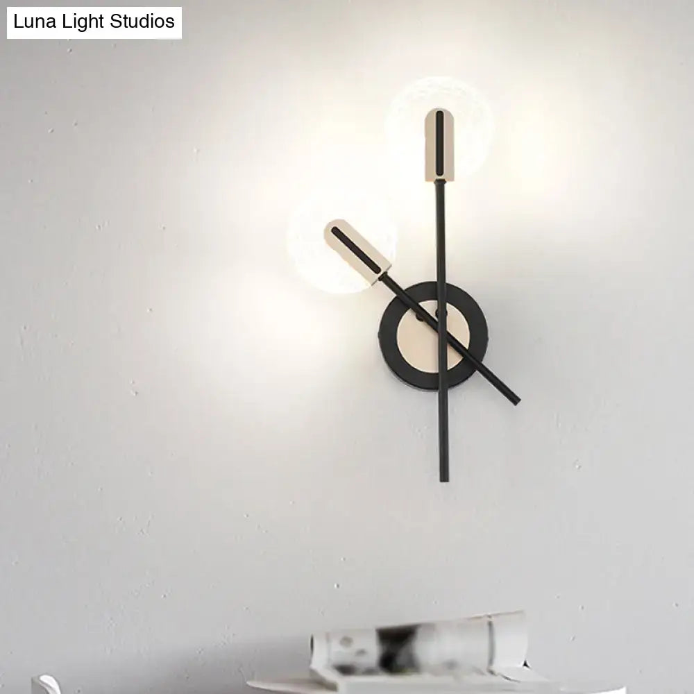 Modern black & cream warm white wall light living room sconce