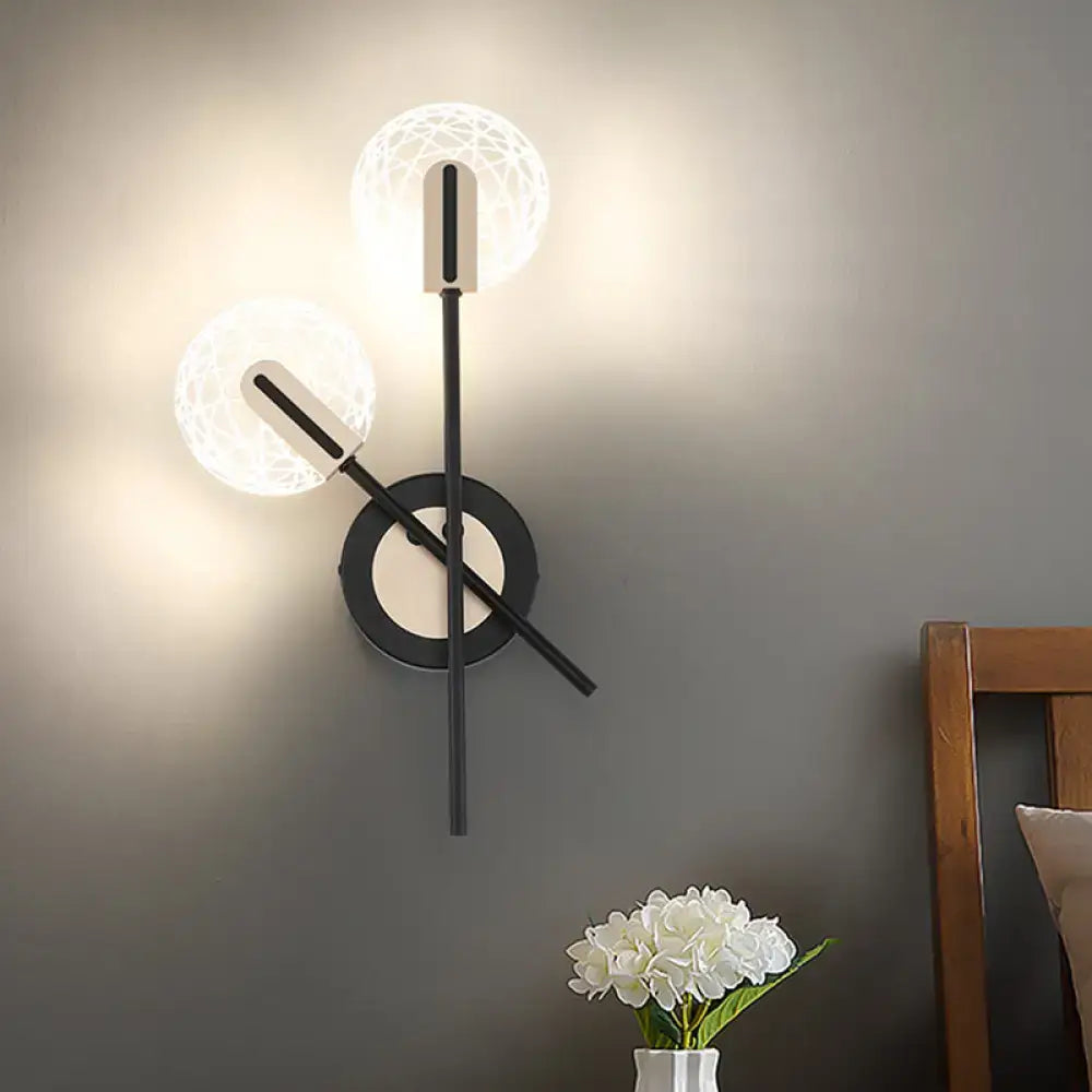 Modern black & cream warm white wall light living room sconce