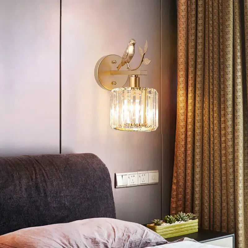 DecorBites™ Crystal Bird Wall Lamp: Modern Retro Luxury Light for Living Room Bedroom Aisle
