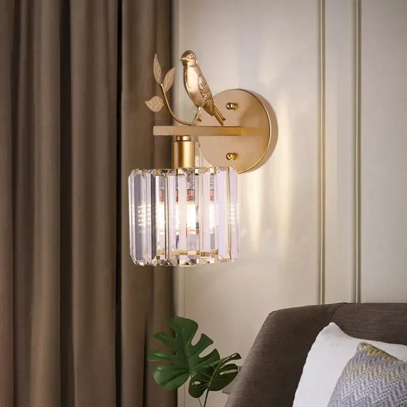 DecorBites™ Crystal Bird Wall Lamp: Modern Retro Luxury Light for Living Room Bedroom Aisle