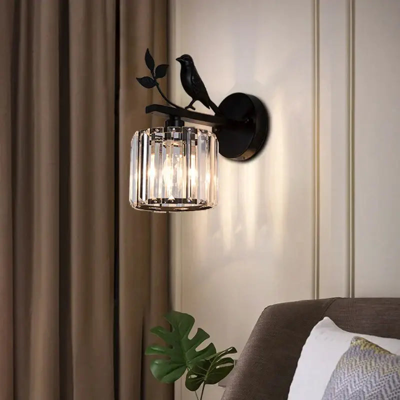 DecorBites™ Crystal Bird Wall Lamp: Modern Retro Luxury Light for Living Room Bedroom Aisle