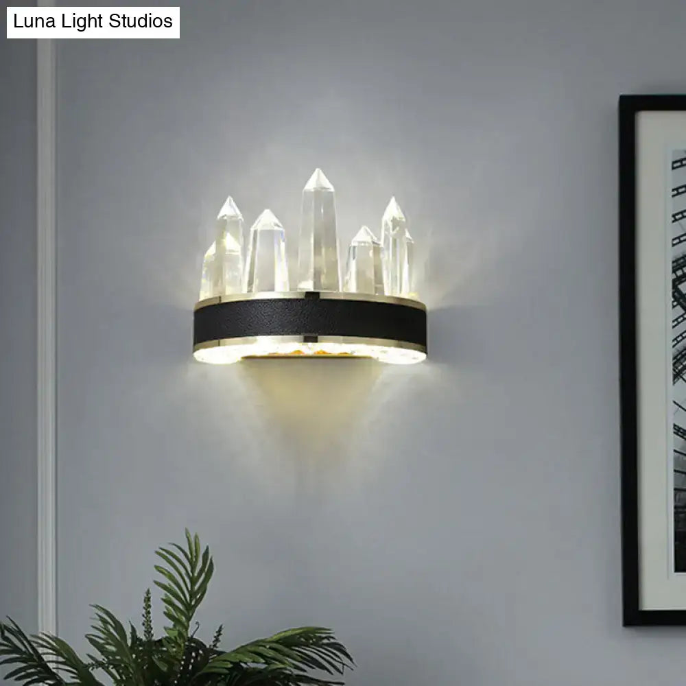Modern black crystal led wall sconce icicle shaped wall living room